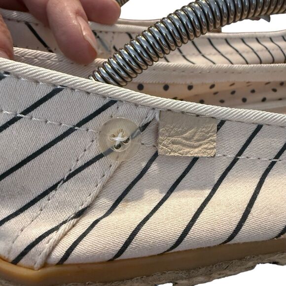 Sperry Top Sider White Black Bow Nautical Preppy Striped Flats Shoes 8.5 M - Picture 7 of 8